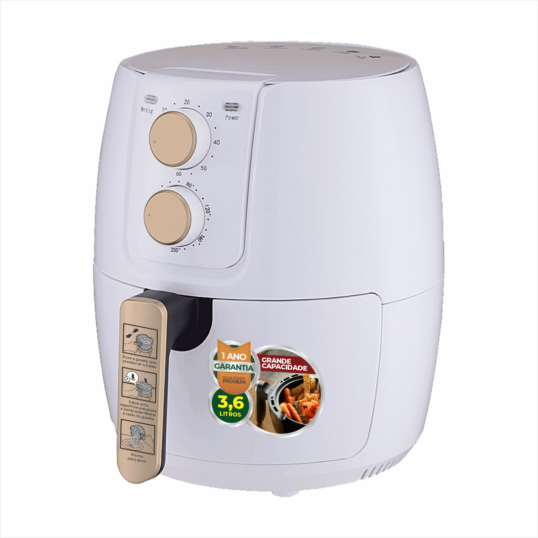 Air Fryer BAK Fritadeira 3,6 litros branca