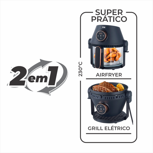 Air Fryer BAK Multifunções 2 em 1 com função grill
