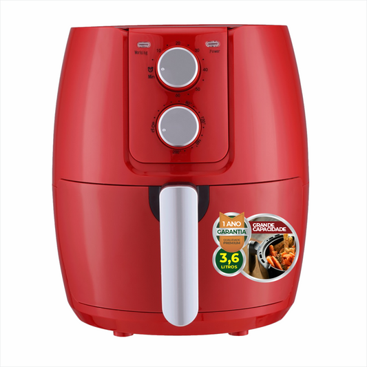 Air Fryer BAK Fritadeira 3,6 litros vermelha