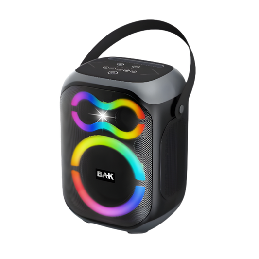 Caixa de Som BAK 250W com alça e iluminação LED